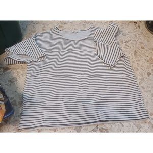 Rose & Olive Women's Top SZ Large Black & White Stripes